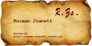 Rozman Zsanett névjegykártya