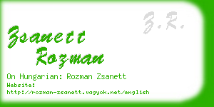 zsanett rozman business card